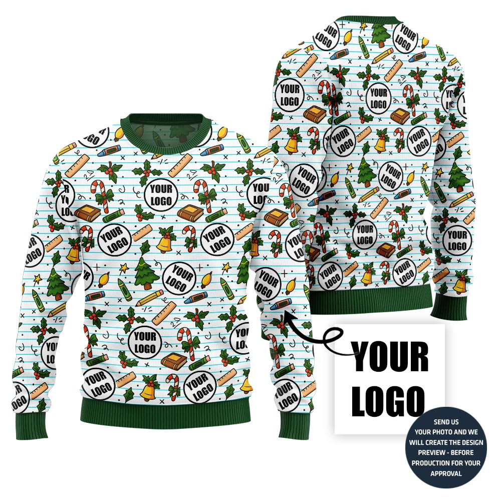 Custom Logo School Christmas Sweater
