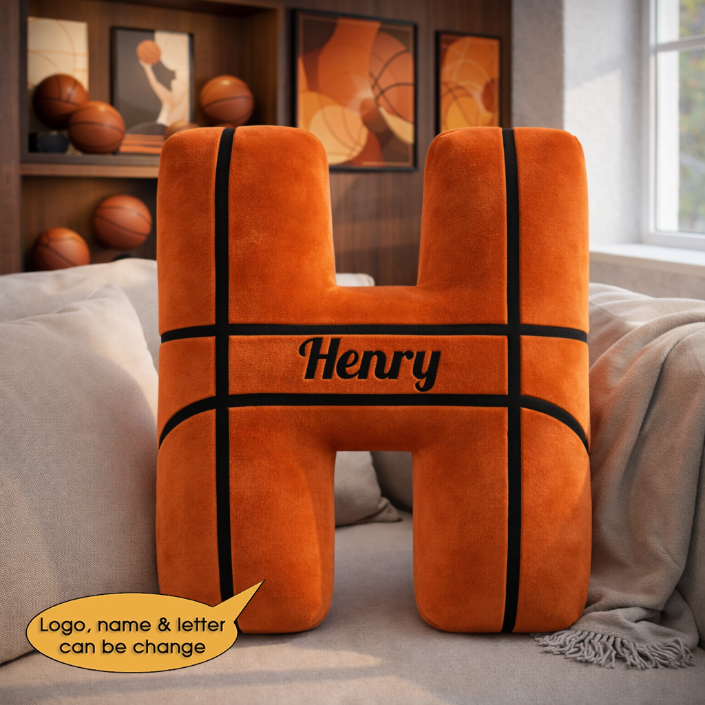 Basketball Pillow Custom Name and Logo 2 All Teams Irregular-Shaped Pillow-Shaped Pillow-5TO9VIBE