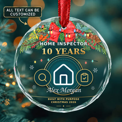 Home Inspector Personalized Glass Ornament | 5To9Vibe