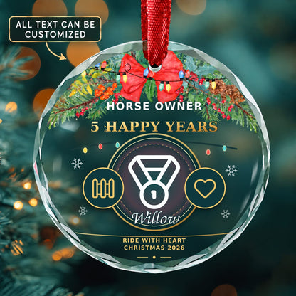 Horse Owner Personalized Glass Ornament | 5To9Vibe