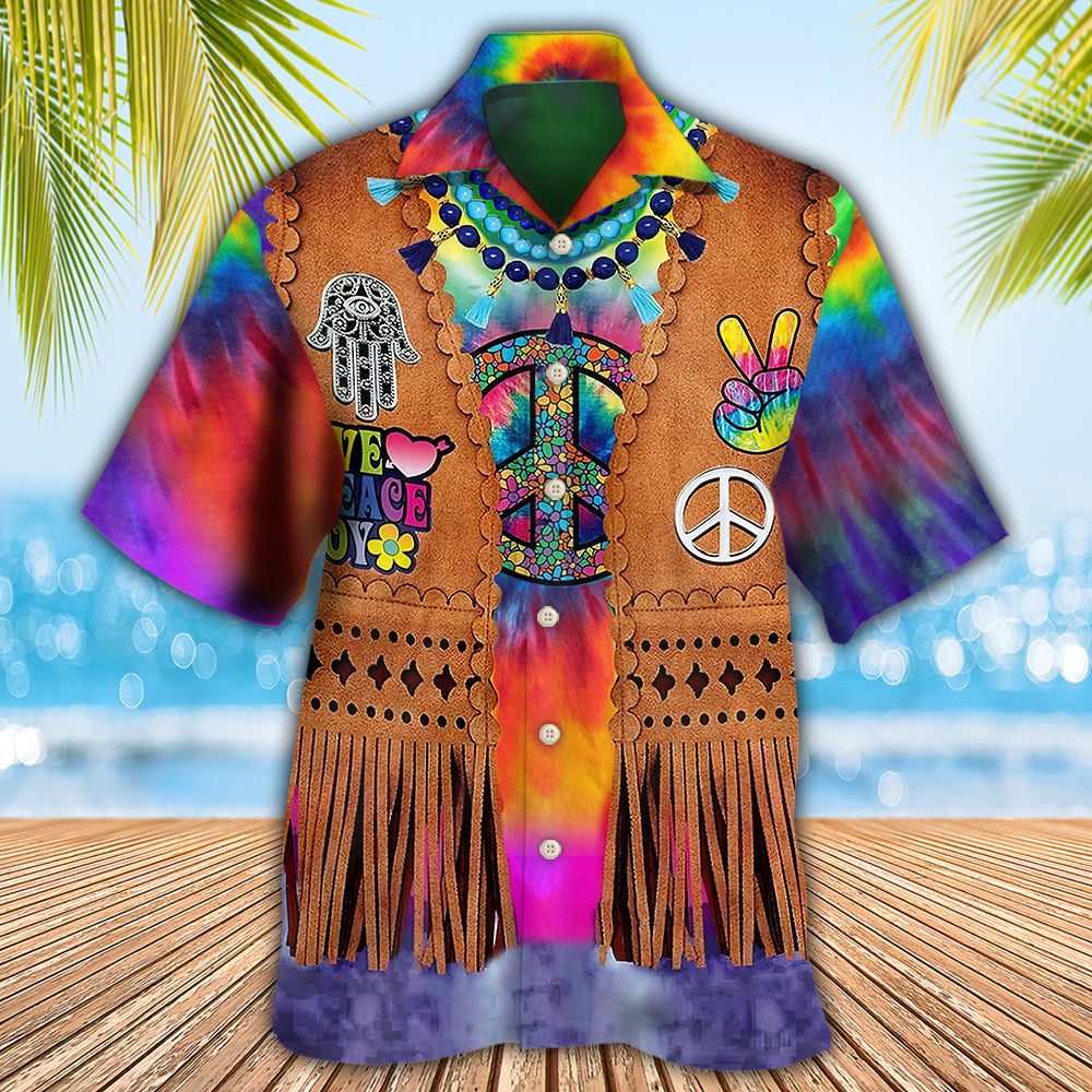 Hippie Peace Life Cowboy Style Cool - Hawaiian Shirt 