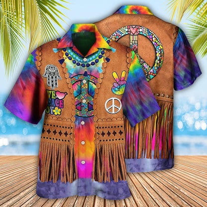 Hippie Peace Life Cowboy Style Cool - Hawaiian Shirt 