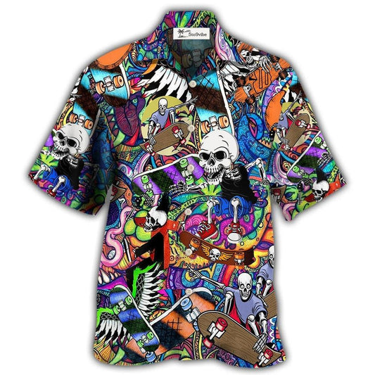 Hawaiian Shirt / Adults / S Skull Love Colorful Life - Hawaiian Shirt 