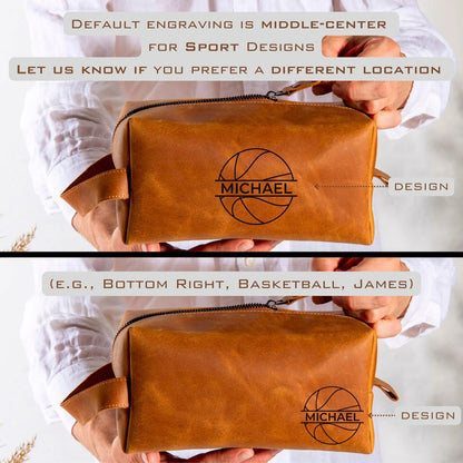 Regalo de béisbol, fútbol, baloncesto, bolsa de aseo personalizada, regalo para entrenador de béisbol, regalos para el equipo, bolsa de béisbol, neceser de cuero para hombre, bolsas de cuero personalizadas grabadas con láser