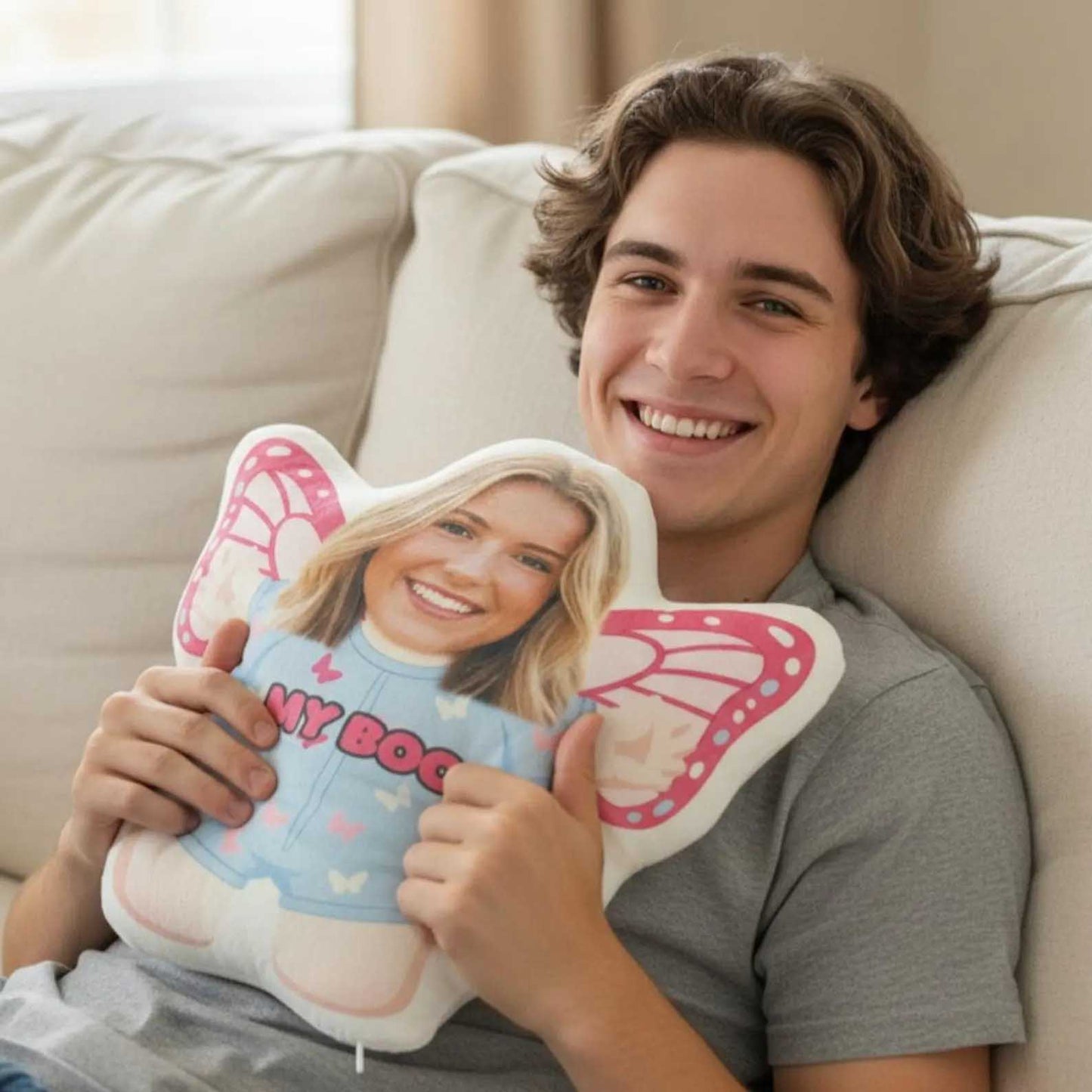 Pillow Custom Shaped  Face Valentine Gift  Irregular-Shaped Pillow Custom