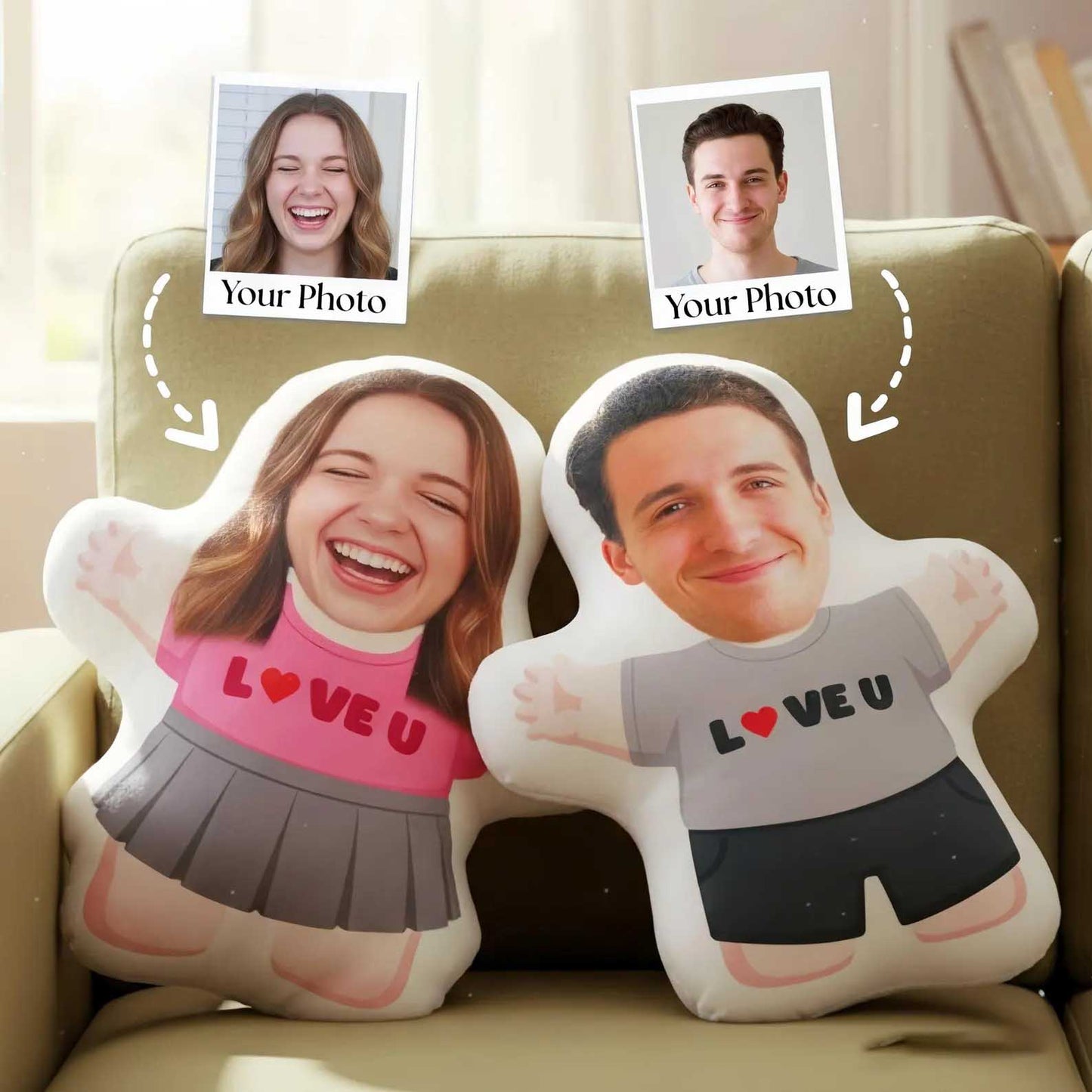 Pillow Custom Shaped  Face Valentine Gift  Irregular-Shaped Pillow Custom