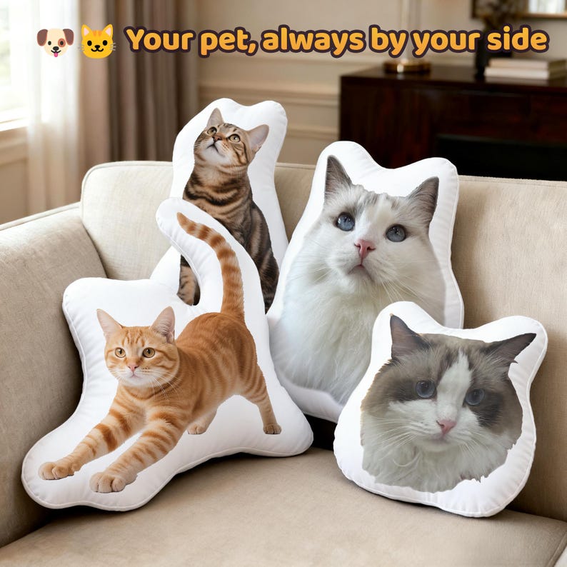 Pillow Custom Shaped Name Pets Face Family Gift  Irregular-Shaped Pillow Custom