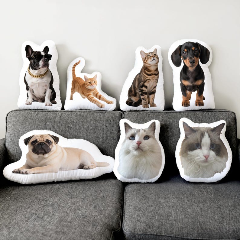 Pillow Custom Shaped Name Pets Face Family Gift  Irregular-Shaped Pillow Custom
