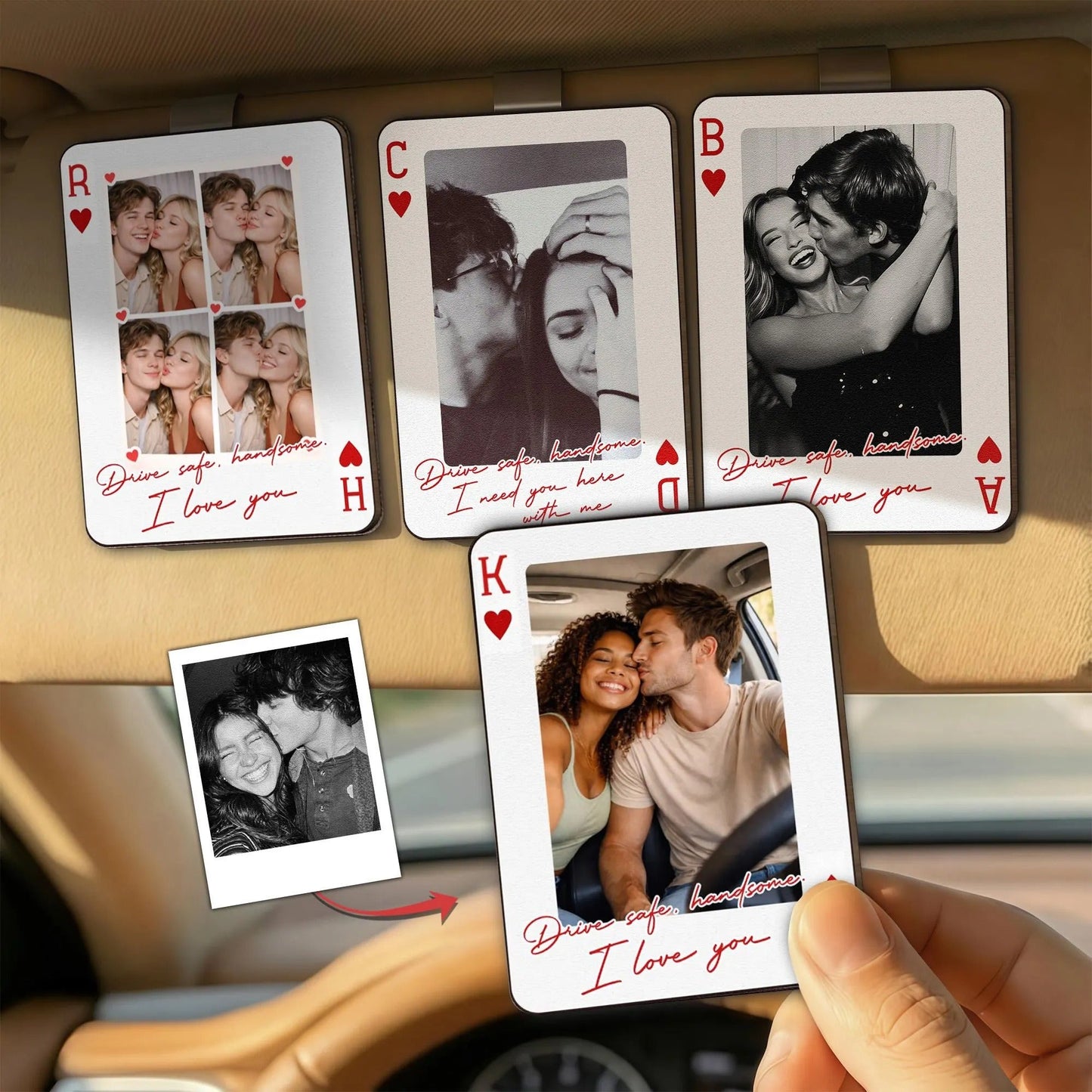 Love Gift Custom Photo, Message, Letter Car Visor Clip