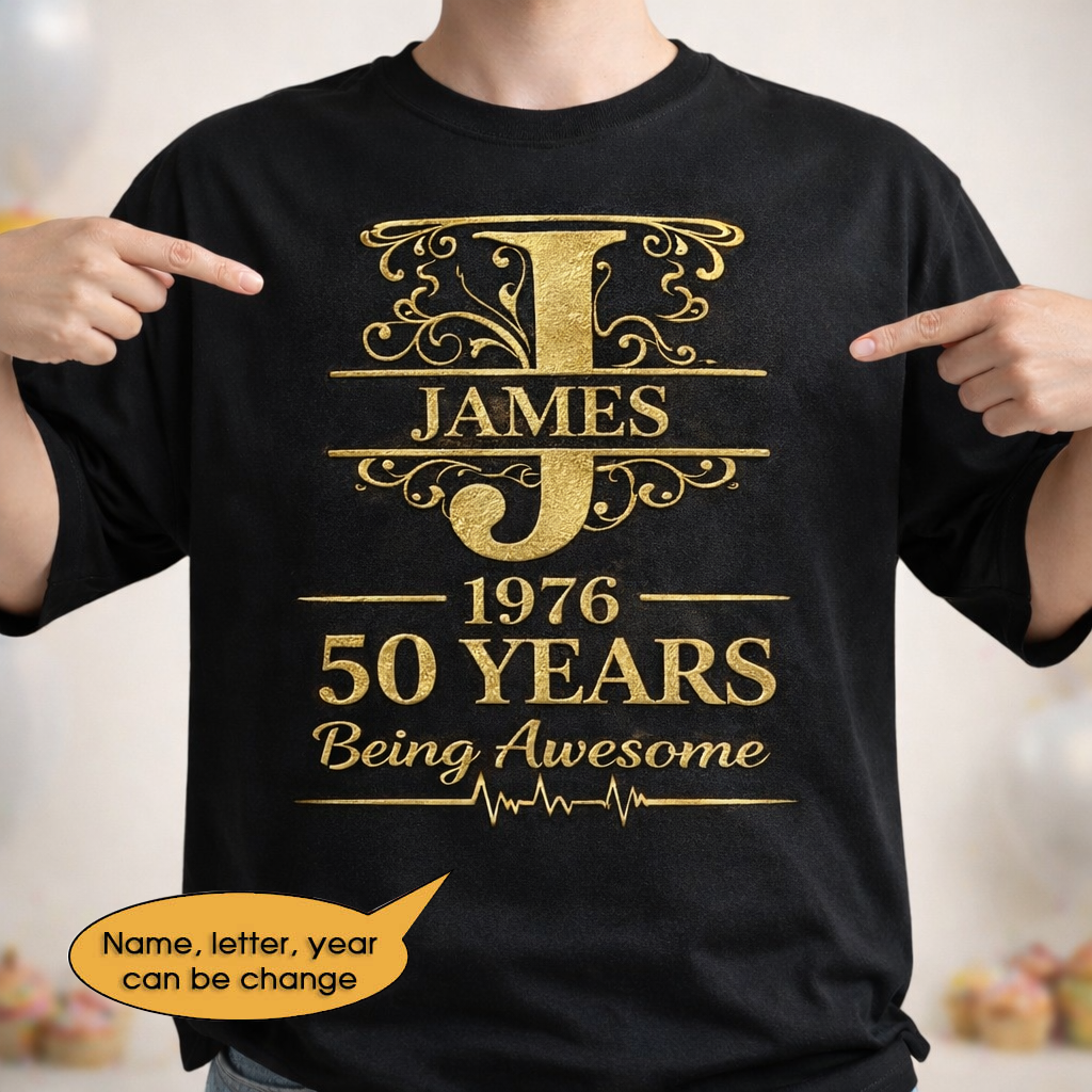 T-Shirt Age personalized name, year, letter for birthday Hot Sale