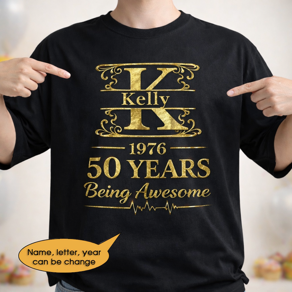 T-Shirt Age personalized name, year, letter for birthday Hot Sale