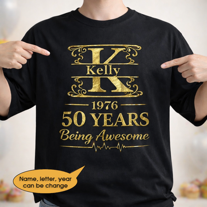 T-Shirt Age personalized name, year, letter for birthday Hot Sale