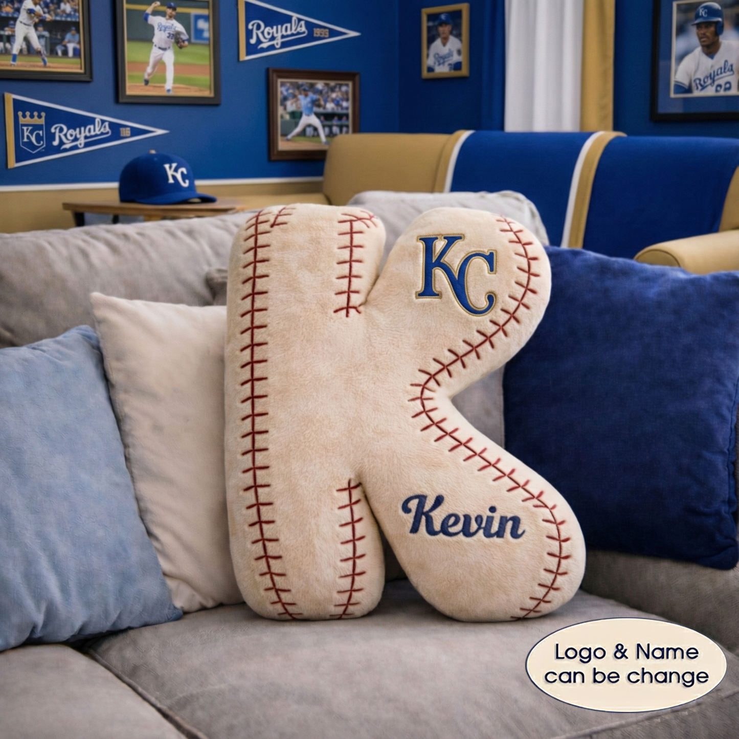 Baseball Pillow Custom Name and Logo All Teams  Irregular-Shaped Pillow Custom