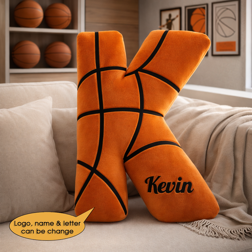 Basketball Pillow Custom Name and Logo 2 All Teams Irregular-Shaped Pillow-Shaped Pillow-5TO9VIBE