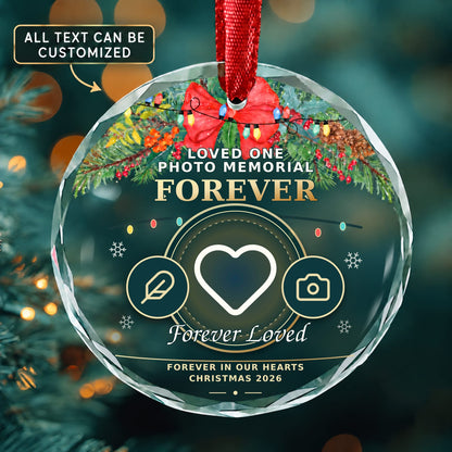 Loved One Photo Memorial Personalized Glass Ornament | 5To9Vibe