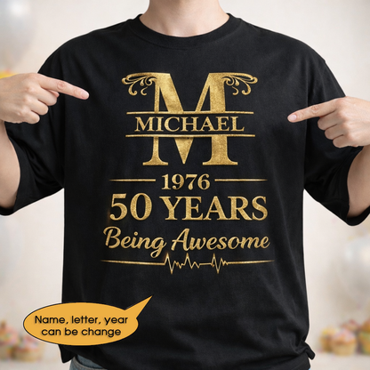 T-Shirt Age personalized name, year, letter for birthday Hot Sale