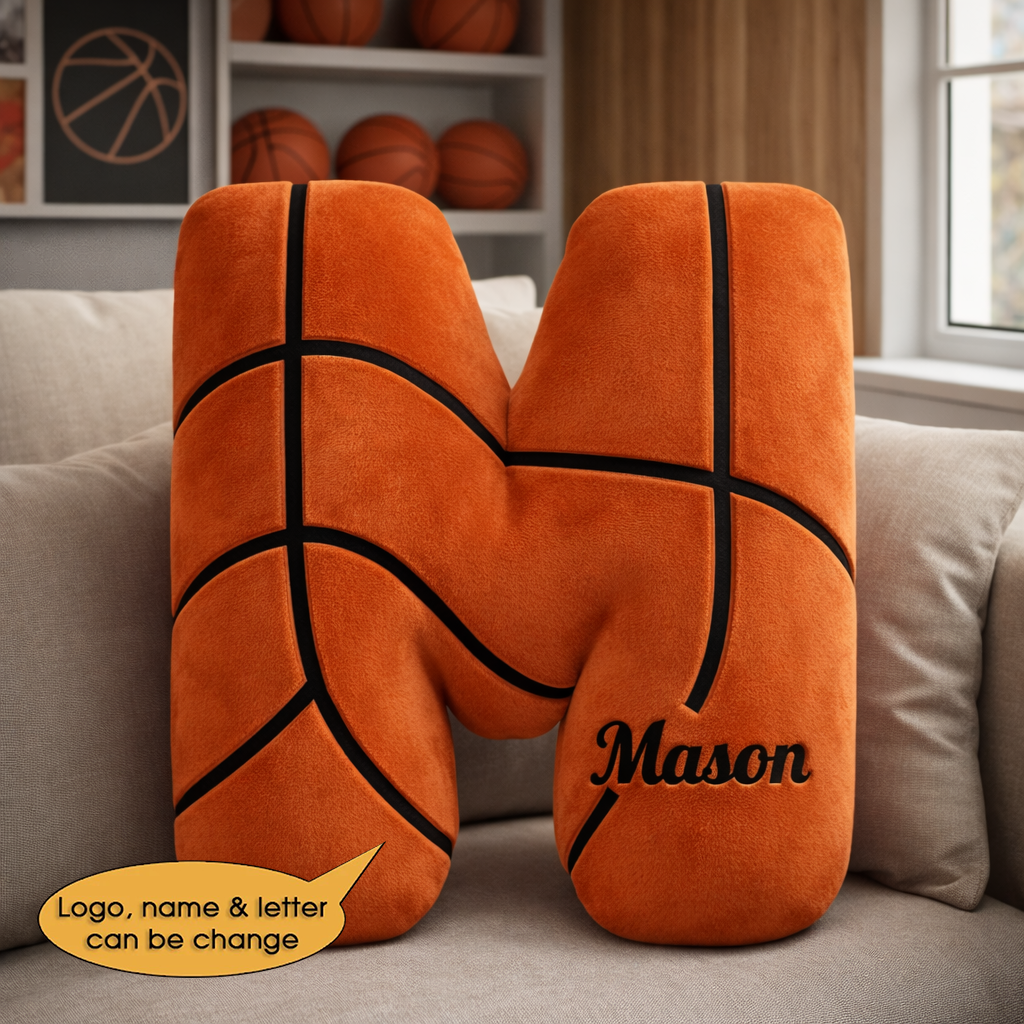 Basketball Pillow Custom Name and Logo 2 All Teams Irregular-Shaped Pillow-Shaped Pillow-5TO9VIBE