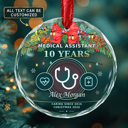 Medical Assistant Personalized Glass Ornament | 5To9Vibe