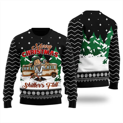 Merry Shitters Full Christmas Sweater Women Black