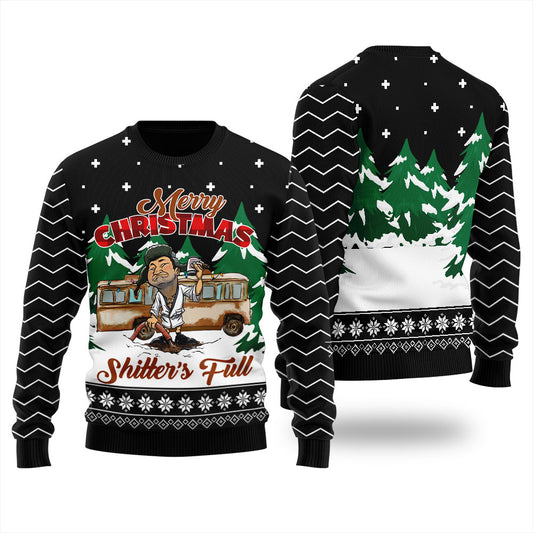 Merry Shitters Full Christmas Sweater Women Black