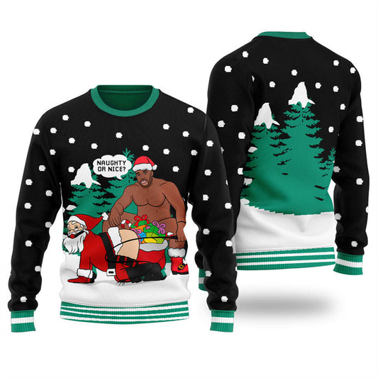 Sexiest Santa Barry Wood Christmas Sweater Women Black