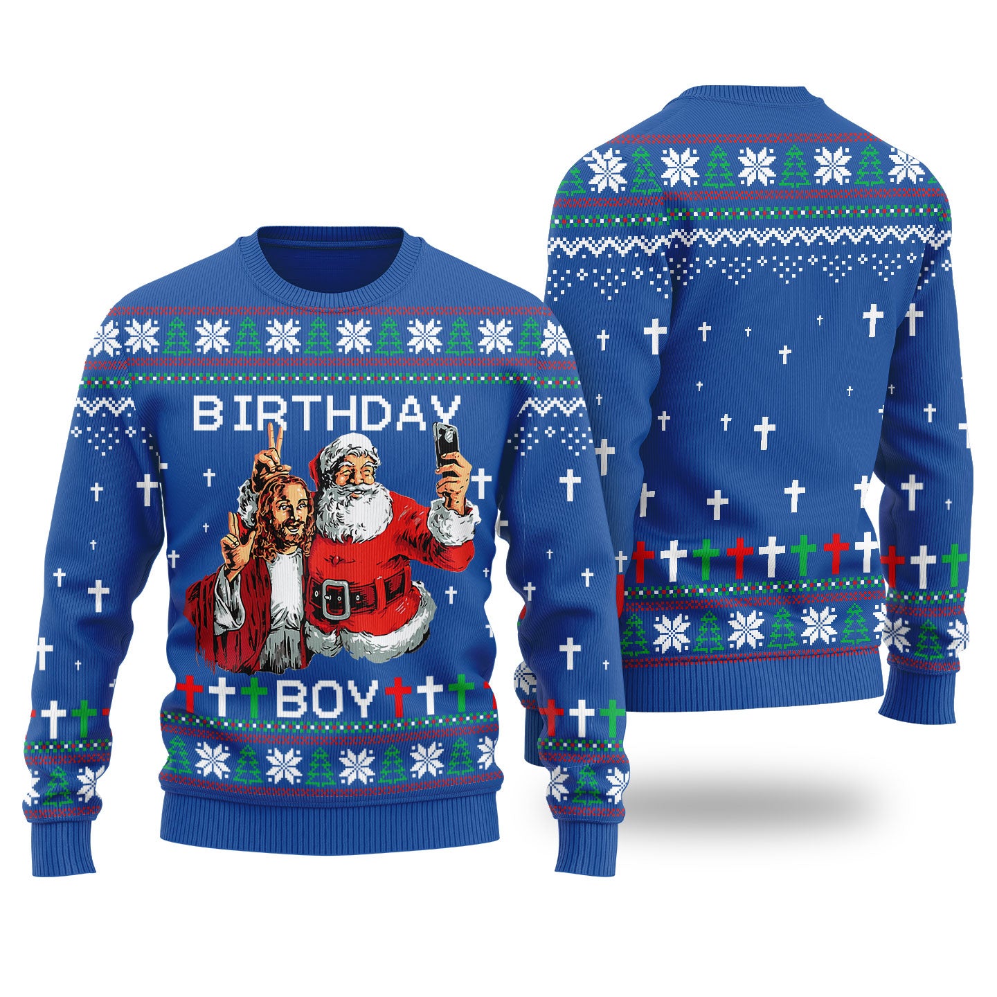 Birthday Boy Funny Christmas Sweater Royal