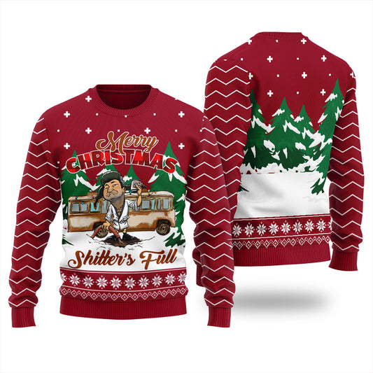 Funny Shitters Full Christmas Sweater Men Cardinal Red