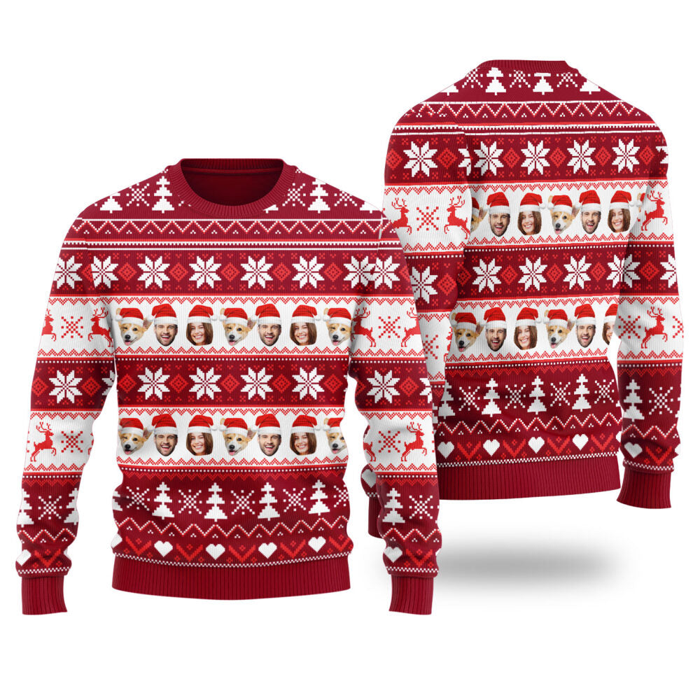 Custom Family Matching Custom Ugly Sweater Cardinal Red - Funny Ugly Christmas Sweater