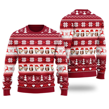 Custom Family Matching Custom Ugly Sweater Cardinal Red - Funny Ugly Christmas Sweater