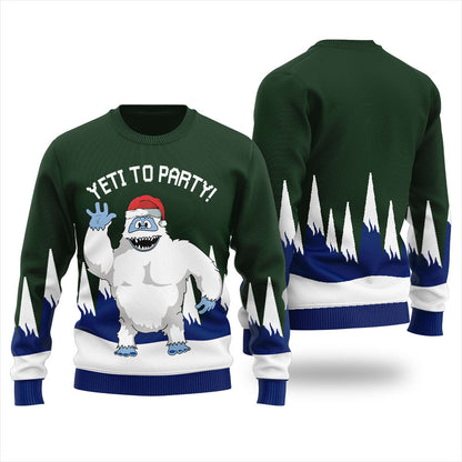 Forest Green Merry Yeti To Party Women's Ugly Sweater