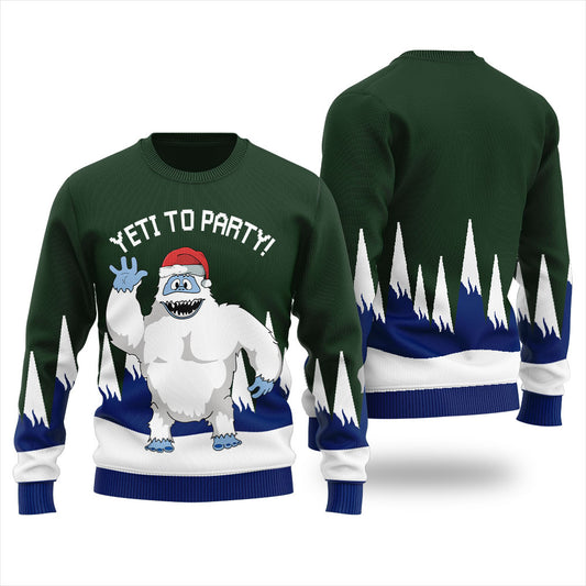 Forest Green Merry Yeti To Party Women's Ugly Sweater