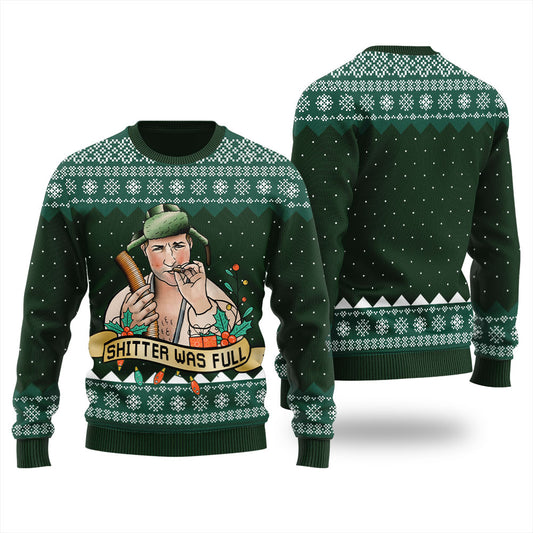 Funny Christmas Vacation Shitters Full Mens Xmas Sweaters Forest Green