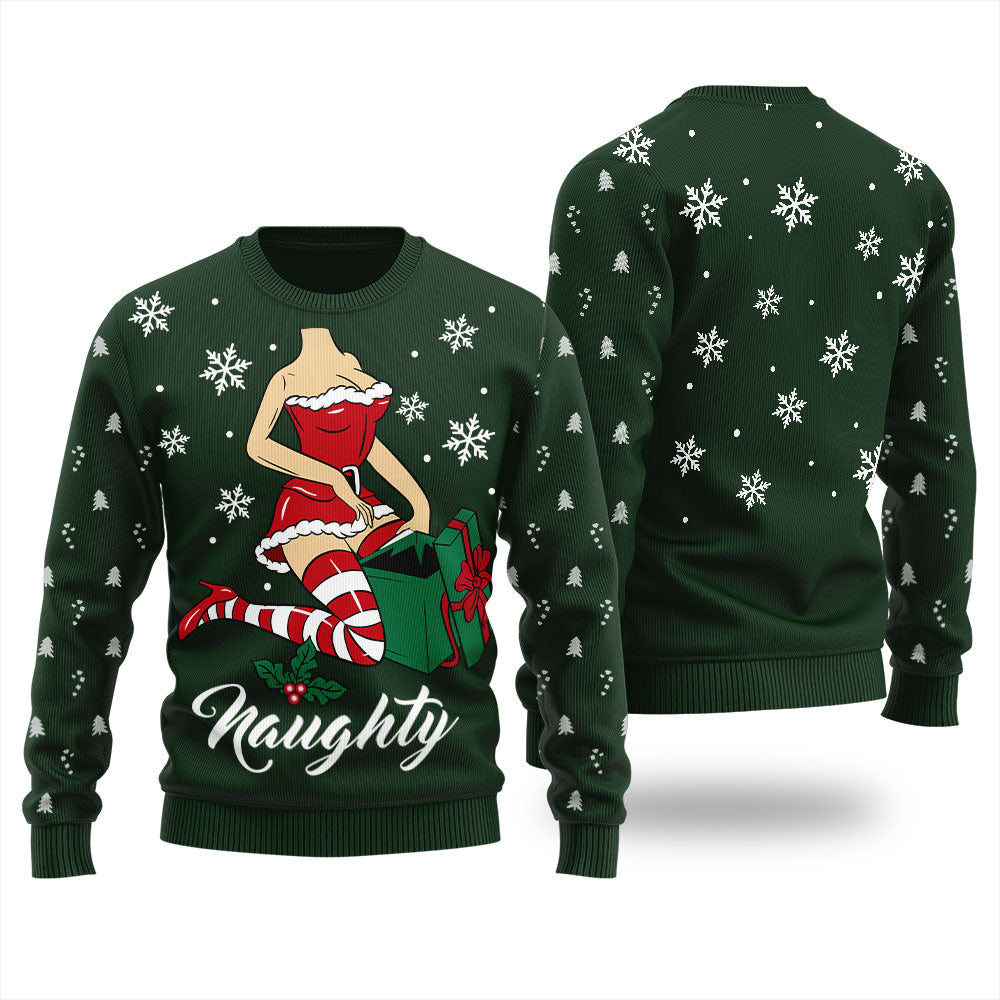 Sexy Santa Girl Men's Ugly Christmas Sweater