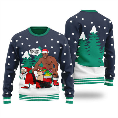 Tacky Santa Barry Wood Womens Ugly Sweater Navy