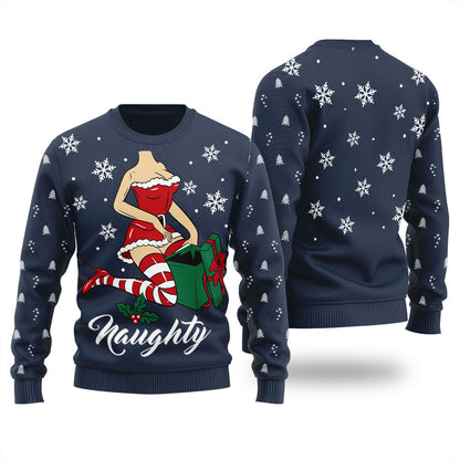 Sexy Santa Girl Men's Ugly Christmas Sweater