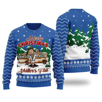 Hilarious Shitters Full Mens Ugly Sweater Royal