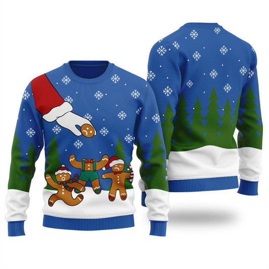 Funny Gingerbread Ugly Sweater Womens Christmas Royal - Funny Ugly Christmas Sweater