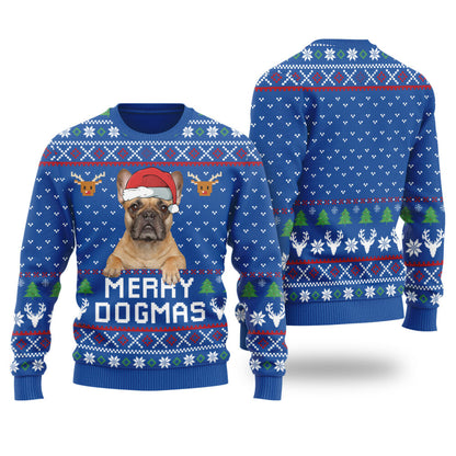 Merry Dogmas Custom Dog Christmas Sweater Royal - Funny Ugly Christmas Sweater