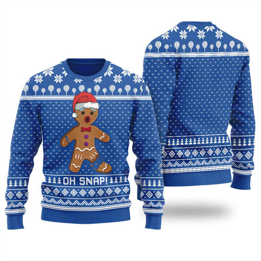 Royal Oh Snap Gingerbread Holiday Sweater Women - Funny Ugly Christmas Sweater
