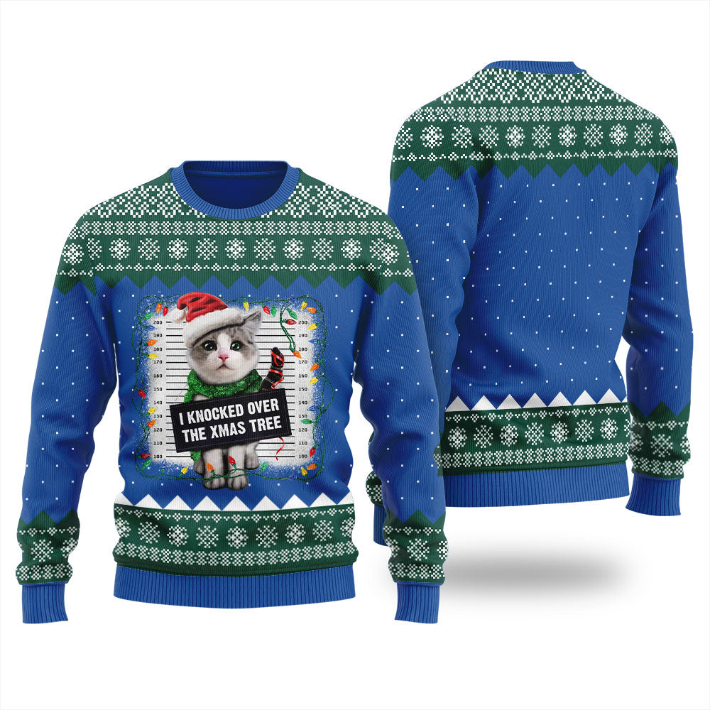 Pretty Kitty Trouble Men's Ugly Christmas Sweater