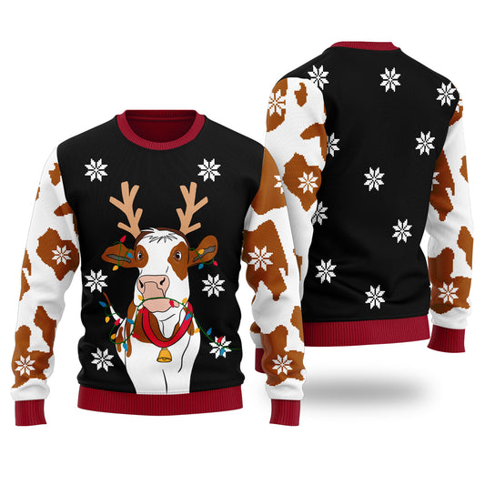 Cow Bell Ugly Christmas Sweater Black