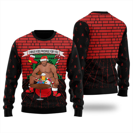 I Have A Big Package For You Barry Wood Christmas Sweater Women Black