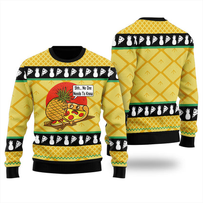 Naughty Pineapple Pizza Ugly Christmas Sweater