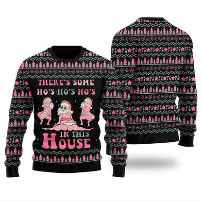 Ho Ho Ho Pink Santa Ugly Christmas Sweater For Men