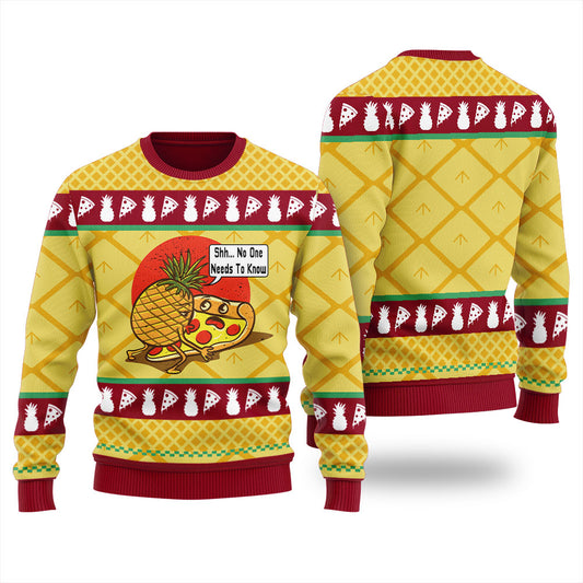 Naughty Pineapple Pizza Ugly Christmas Sweater