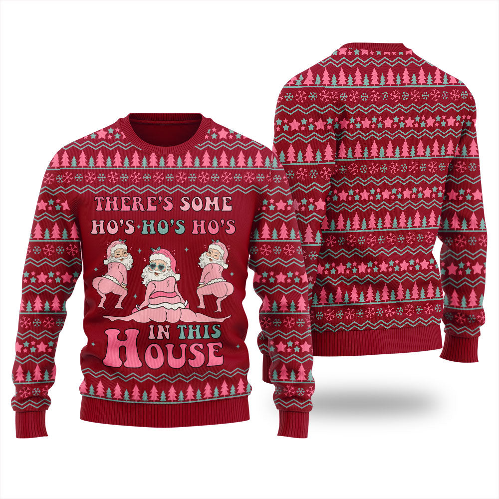 Ho Ho Ho Pink Santa Ugly Christmas Sweater For Men