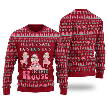 Ho Ho Ho Pink Santa Ugly Christmas Sweater For Men