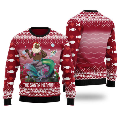Funny Black Santa Mermaid Cardinal Red Ugly Christmas Sweaters