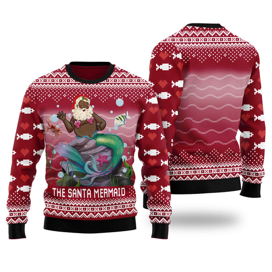 Funny Black Santa Mermaid Cardinal Red Ugly Christmas Sweaters