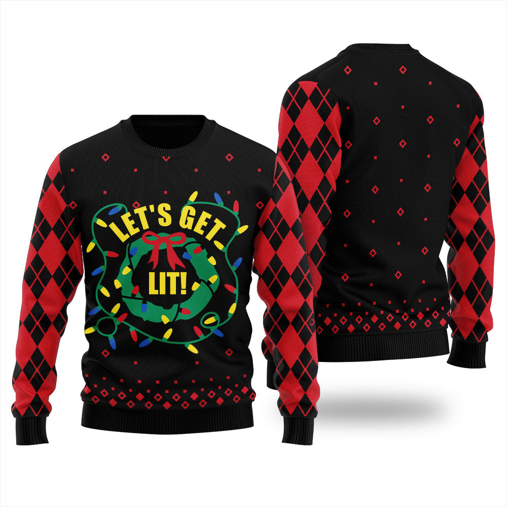 Let's Get Lit Ugly Christmas Sweater